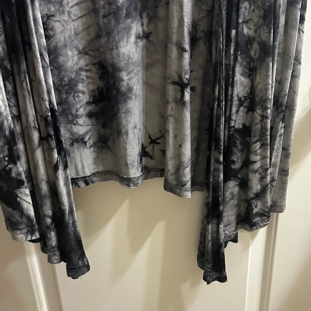 DJT Black & Gray Tie-Dye Open Front Cardigan - Picture 3 of 4